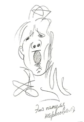 Karikatur Selbstporträt auf der Bühne